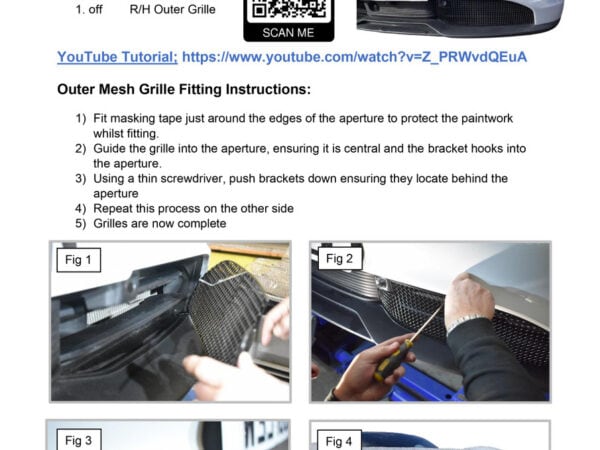 Taycan outer grille set fitting instructions 74389. 1719403248