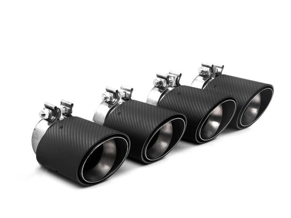 Alternative view of BMW G87 M2 G80 G81 M3 G82 G83 M4 G90 G99 M5 VAD Style CARBON FIBRE Exhaust Tips
