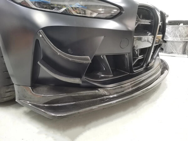 Alternative view of BMW G80 G81 G82 G83 M3 M4 Prepreg CARBON FIBRE GT4 Style Front Corner Canards Winglets