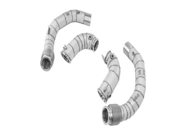 Alpha Competition BMW F95 X5M F96 X6M S63 Catless Downpipes (with heat shield)