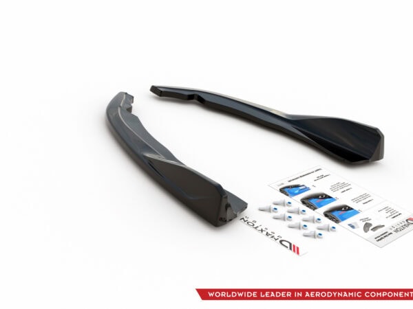 Alternative view of Maxton Design Gloss Black Rear Corner Splitters V.2 For BMW 4 Series G22 G23 LCI