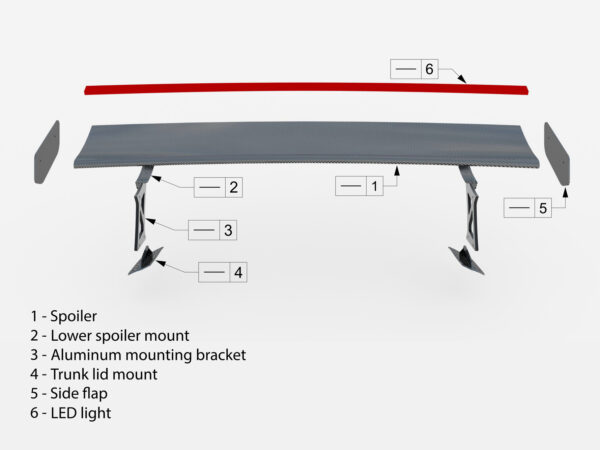 Pol po carbon fiber spoiler with external brackets uprights led light bmw m2 g87 m240i 2 m pack 2 standard g42 19395 1 1