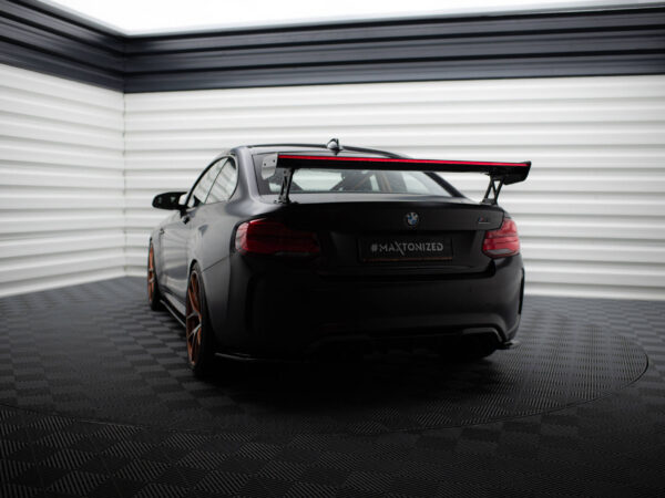 Alternative view of Maxton Design Prepreg Carbon Fibre Spoiler with External Brackets Uprights + LED For BMW M2 F87 F22 M Sport