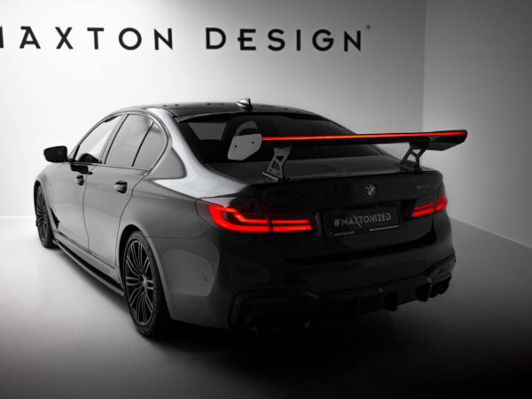Alternative view of Maxton Design Prepreg Carbon Fiber Spoiler With Internal Brackets Uprights For BMW 5 G30 M5 F90