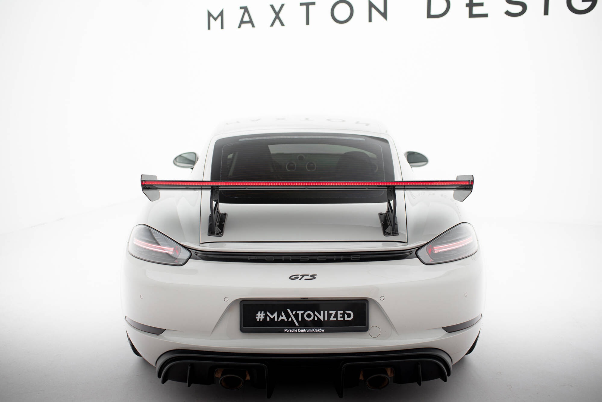 Maxton design prepreg carbon fibre spoiler v. 2 with internal brackets & led for porsche 718 cayman 982c - image 10