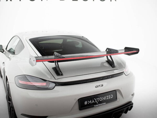Pol po carbon spoiler with upper swan mounting v 1 led porsche 718 cayman 982c 21520 4