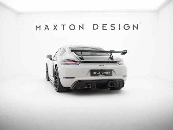 Alternative view of Maxton Design Prepreg Carbon Fibre Spoiler With Upper Swan Mounting V.1 For Porsche 718 Cayman 982c