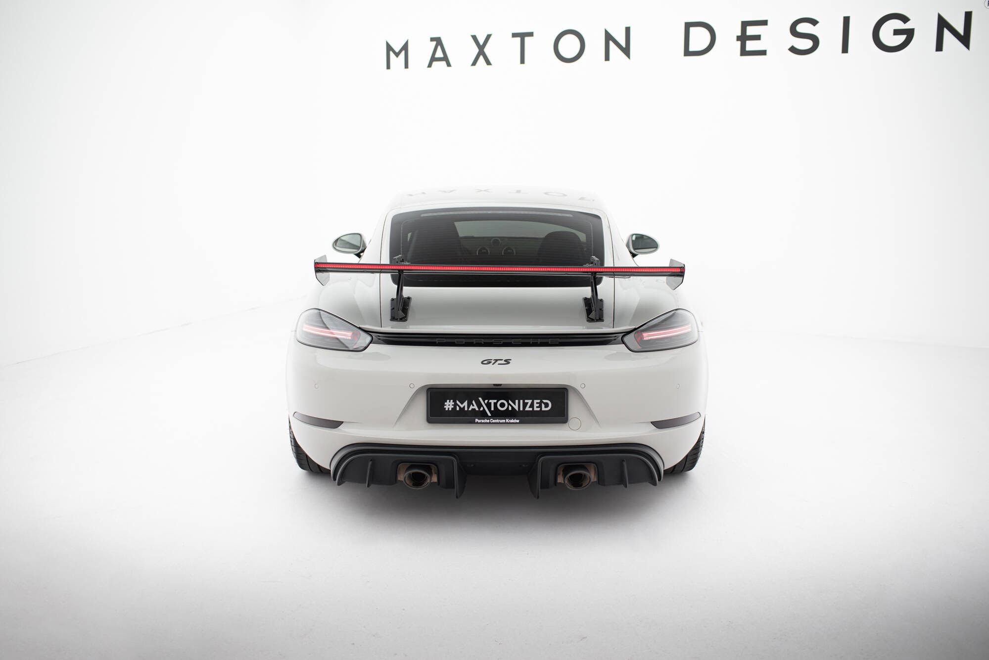 Maxton design prepreg carbon fibre spoiler with upper swan mounting v. 2 + led for porsche 718 cayman 982c - image 11