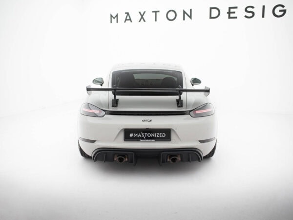 Alternative view of Maxton Design Prepreg Carbon Fibre Spoiler With Upper Swan Mounting V.2 For Porsche 718 Cayman 982c