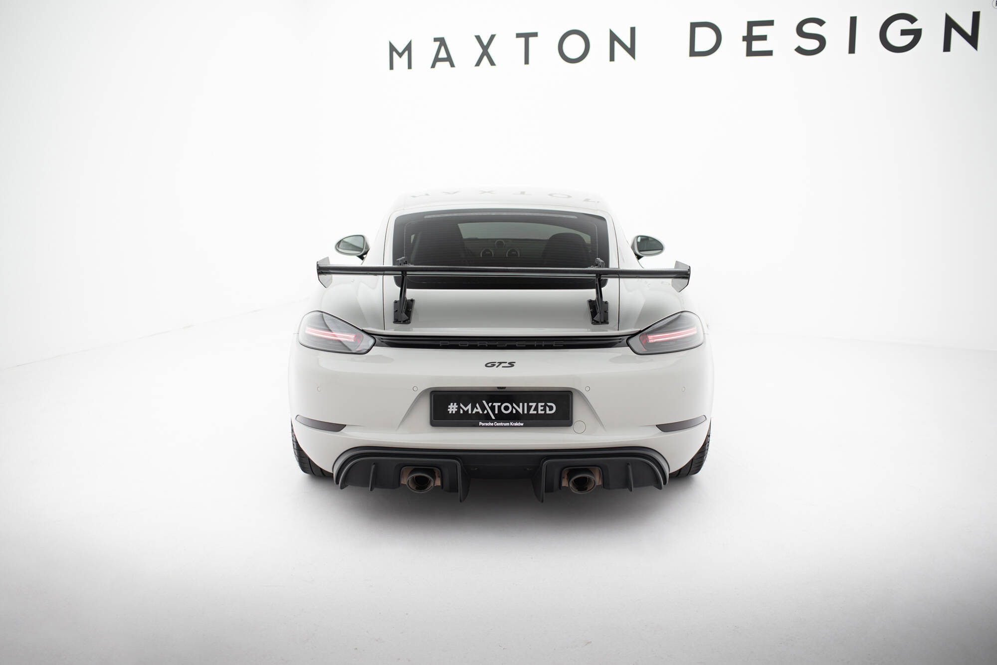 Maxton design prepreg carbon fibre spoiler with upper swan mounting v. 2 for porsche 718 cayman 982c - image 2