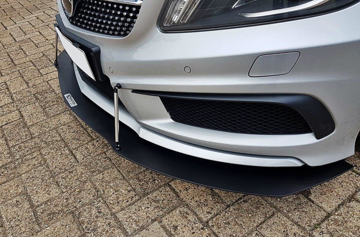 Maxton design gloss black racing style front splitter for mercedes-benz amg w176 - image 3