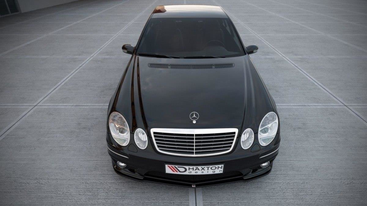 Maxton design gloss black front splitter for mercedes-benz amg w211 lci - image 3