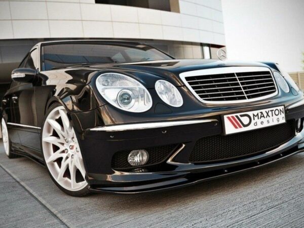 Maxton Design Gloss Black Front Splitter For Mercedes-Benz AMG W211 Pre LCI