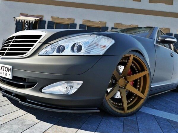 Maxton Design Gloss Black Front Splitter For Mercedes-Benz W221 Pre LCI