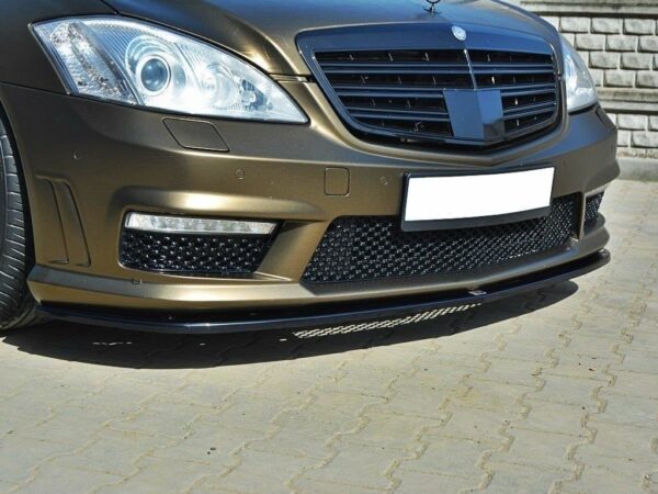 Maxton Design Gloss Black Front Splitter For Mercedes-Benz AMG W221 LCI