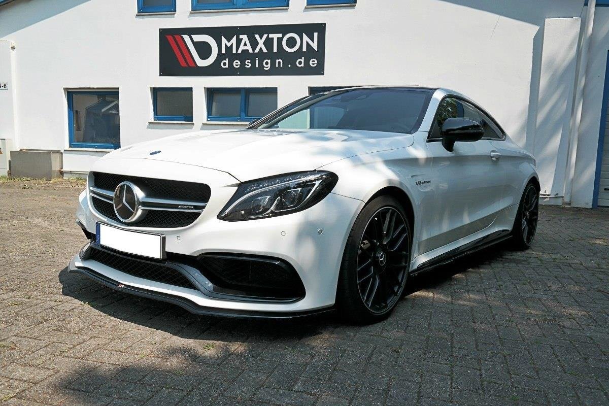 Maxton design gloss black front splitter v. 1 for mercedes-benz amg c205 c63 - image 3