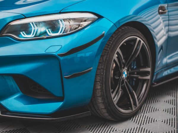 Alternative view of Maxton Design Gloss Black Front Bumper Canards For BMW M2 F87