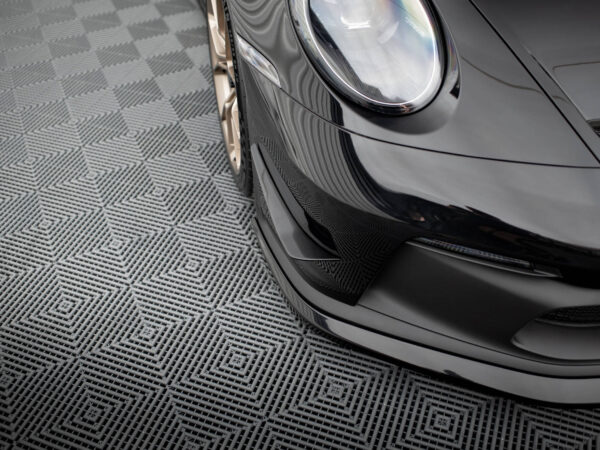 Alternative view of Maxton Design Gloss Black Front Bumper Canards For Porsche 911 992 GT3