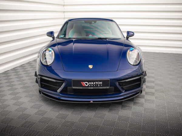 Alternative view of Maxton Design Gloss Black Front Bumper Canards For Porsche 911 Carrera Aero 992