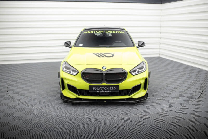 Maxton design gloss black front flaps for bmw 1 f40 m sport m135i - image 2