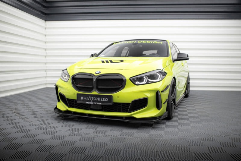 Maxton design gloss black front flaps for bmw 1 f40 m sport m135i - image 3