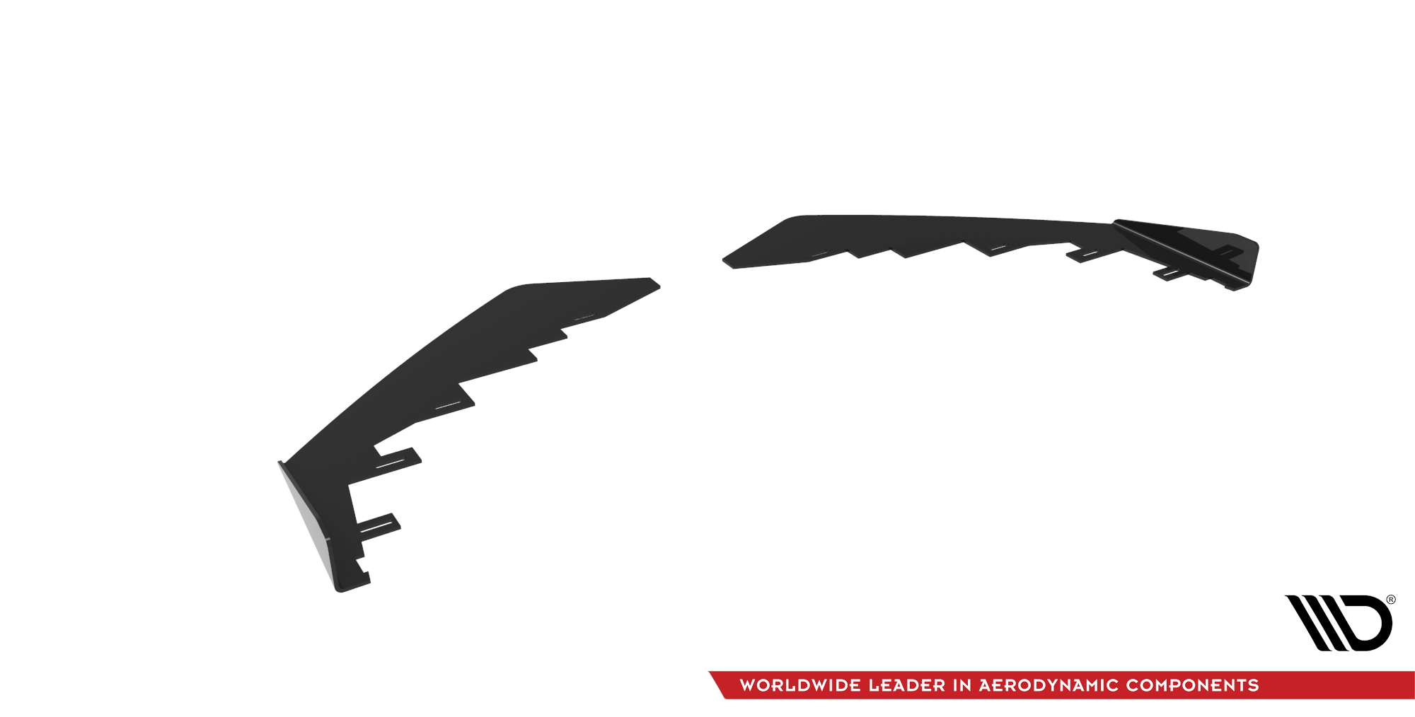 Maxton design gloss black front flaps for mercedes-benz amg c63 w205 lci - image 4