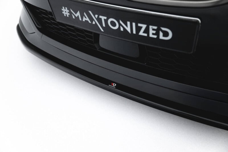 Maxton design gloss black front splitter extension for bmw f40 m135i m performance - image 3