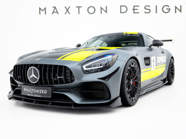 Alternative view of Maxton Design Gloss Black Front Splitter For Mercedes-Benz AMG GT C C190 LCI