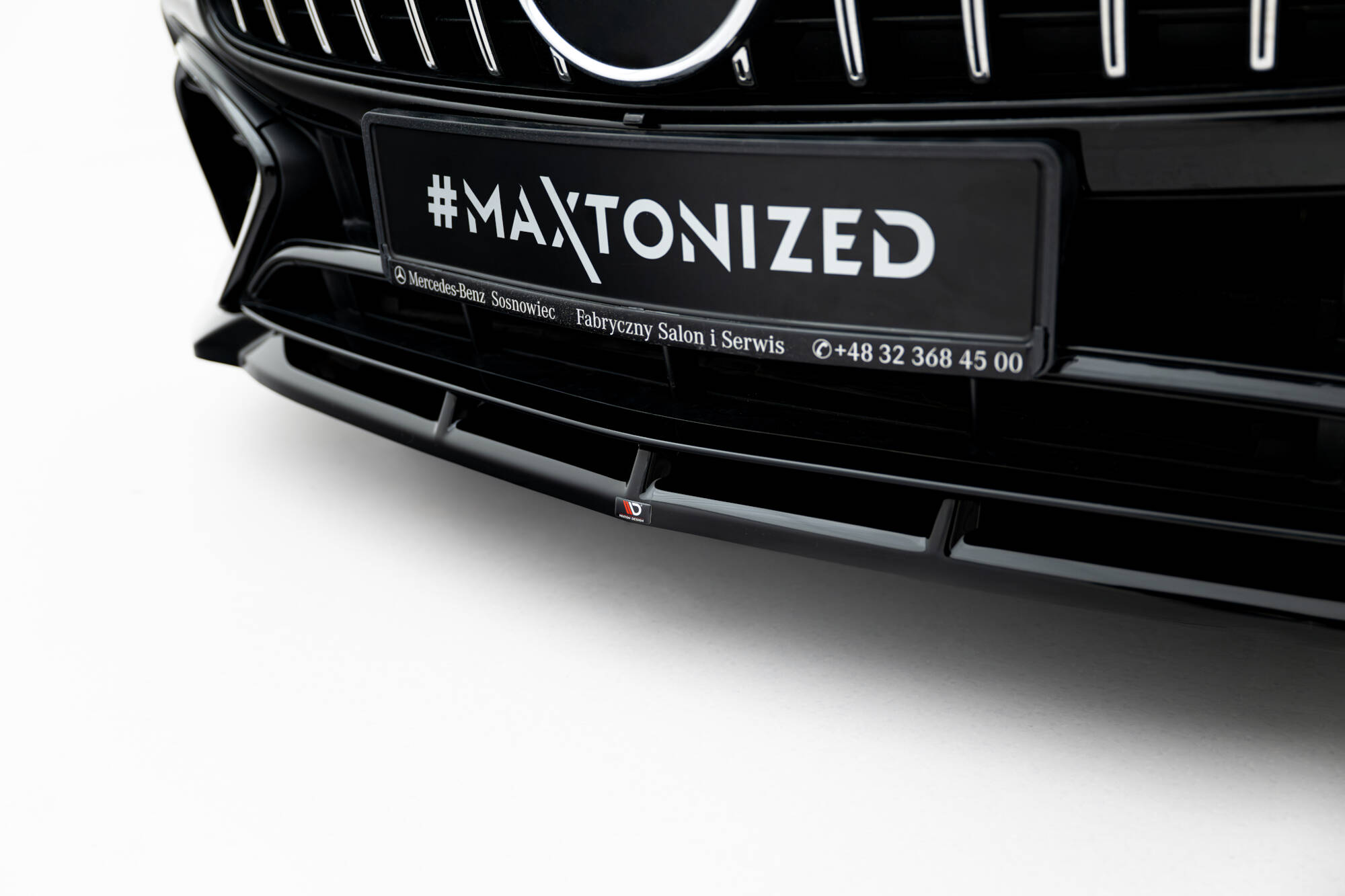 Maxton design gloss black front splitter for mercedes-benz amg sl63 r232 - image 5