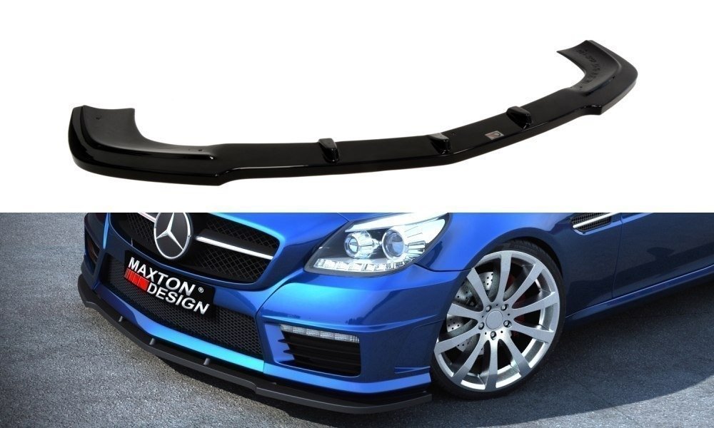 Maxton design gloss black front splitter for mercedes-benz amg slk55 r172 - image 2