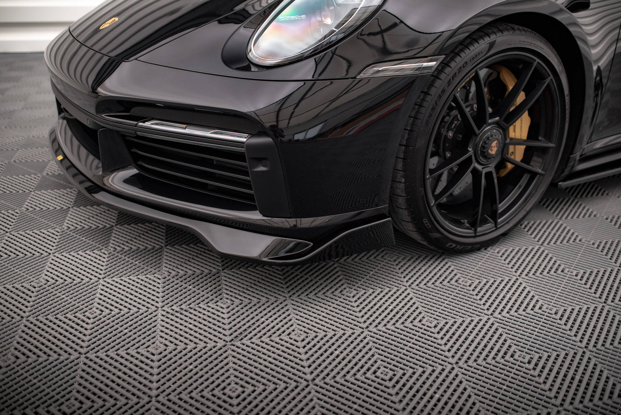 Maxton design gloss black front splitter for porsche 911 turbo s 992 - image 5
