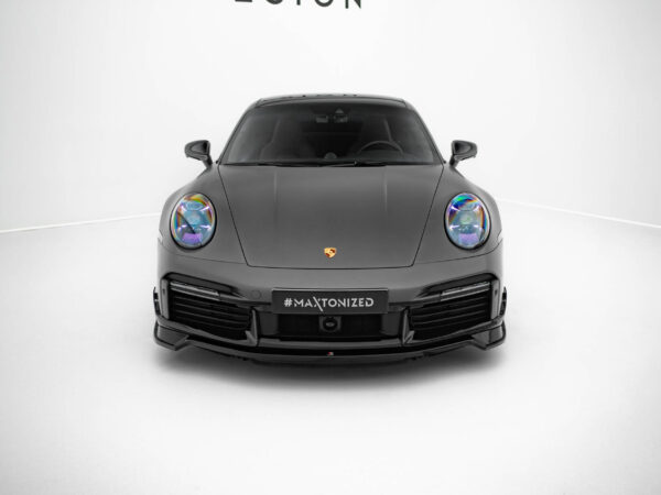 Alternative view of Maxton Design Gloss Black Front Splitter For Porsche 911 Turbo S 992 Sport Package