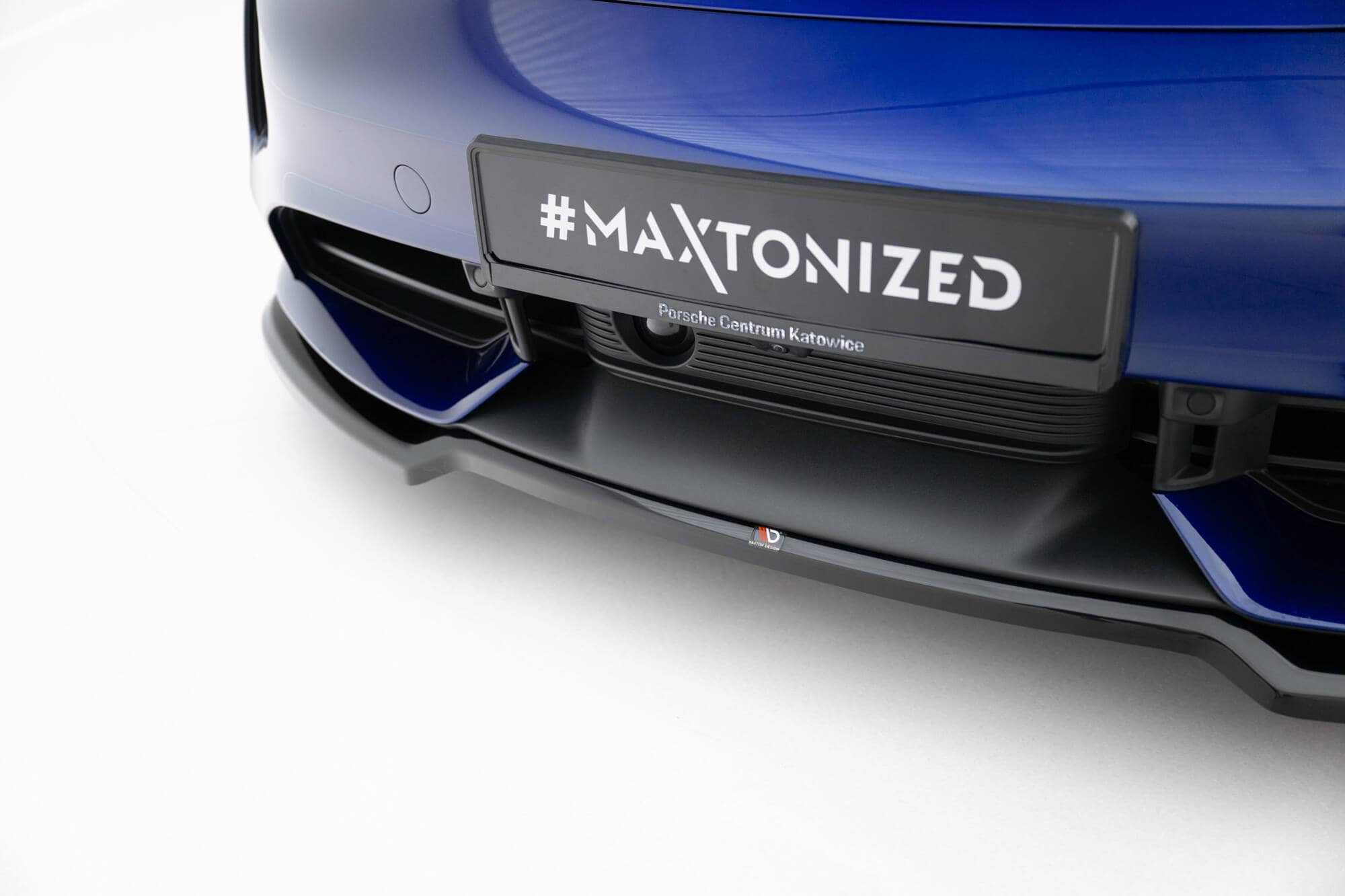 Maxton designg gloss black front splitter for porsche taycan 9j1 turbo s mk1 - image 2