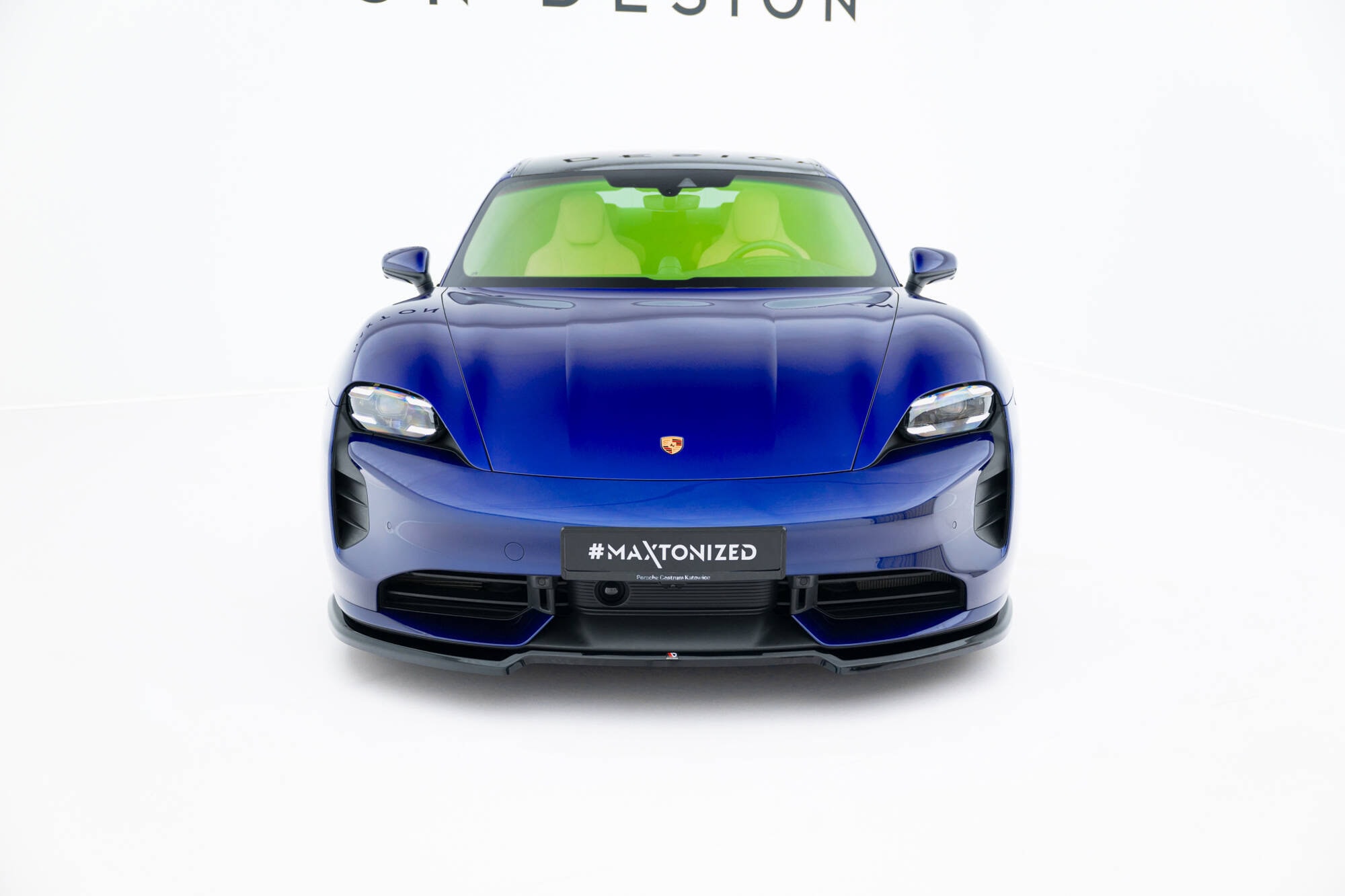 Maxton designg gloss black front splitter for porsche taycan 9j1 turbo s mk1 - image 3