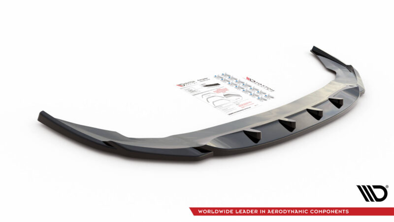 Maxton design gloss black front splitter v. 1 for bmw 2 series f44 m235i m sport
