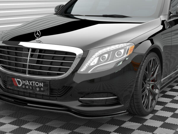 Alternative view of Maxton Design Gloss Black Front Splitter V.1 For Mercedes-Benz W222