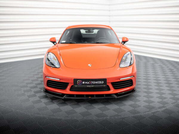 Alternative view of Maxton Design Gloss Black Front Splitter V.1 For Porsche 718 Cayman 982c