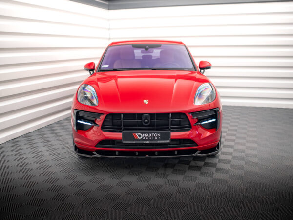 Alternative view of Maxton Design Gloss Black Sport Style Front Splitter V.1 For Porsche Macan 95B GTS MK1 Facelift