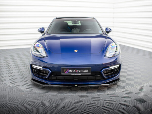 Alternative view of Maxton Design Gloss Black Front Splitter V.1 For Porsche Panamera 971 E-Hybrid Facelift