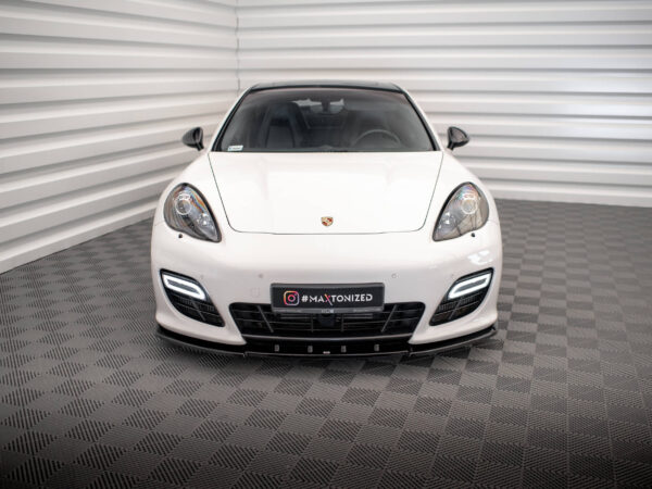 Alternative view of Maxton Design Gloss Black Sport Style Front Splitter V.1 For Porsche Panamera 970 Turbo