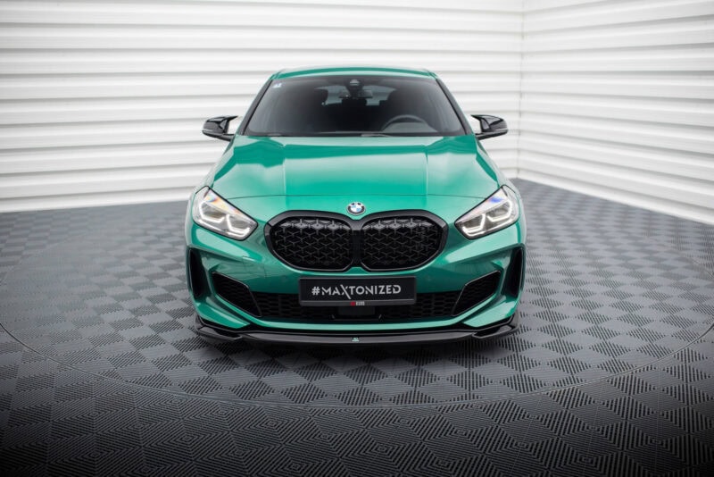 Maxton design gloss black front splitter v. 10 for bmw f40 m135i m sport - image 2