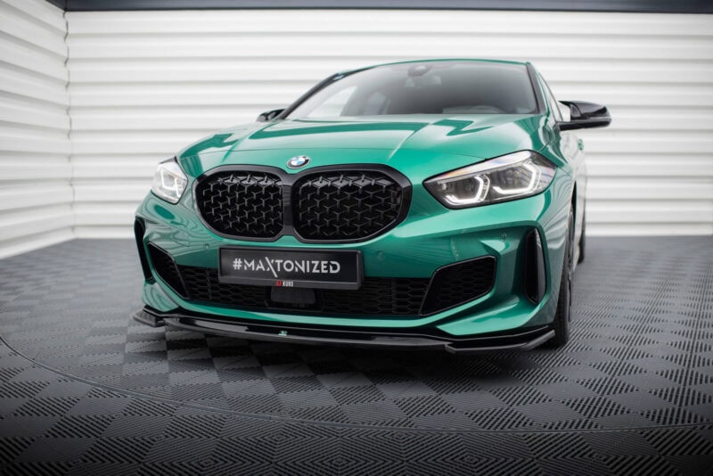 Maxton design gloss black front splitter v. 10 for bmw f40 m135i m sport - image 3