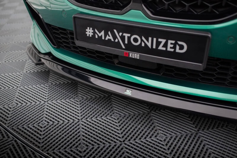 Maxton design gloss black front splitter v. 10 for bmw f40 m135i m sport - image 4