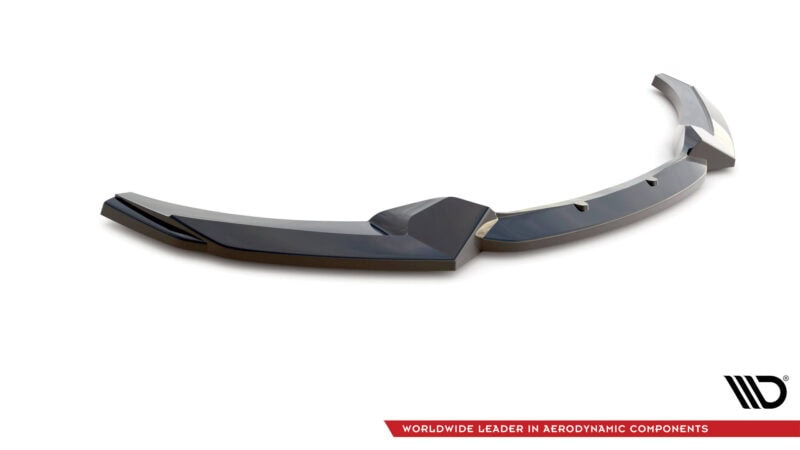 Maxton design gloss black front splitter v. 2 for bmw 2 series f22 m sport