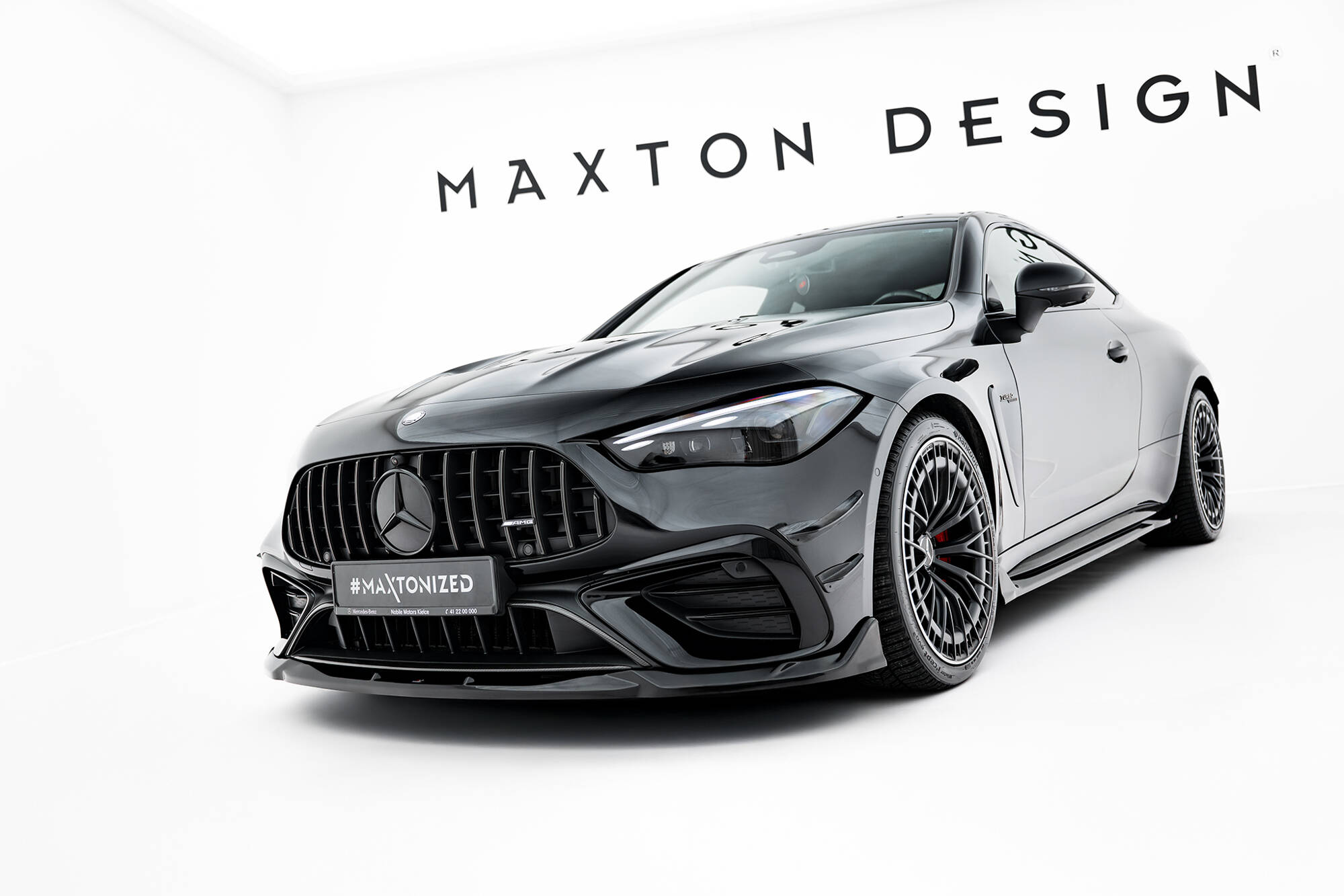Maxton design gloss black front splitter v. 2 for mercedes-benz amg cle53 c236 - image 3