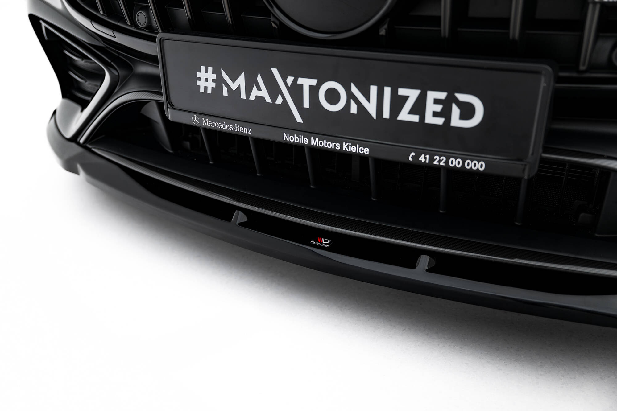 Maxton design gloss black front splitter v. 2 for mercedes-benz amg cle53 c236 - image 4