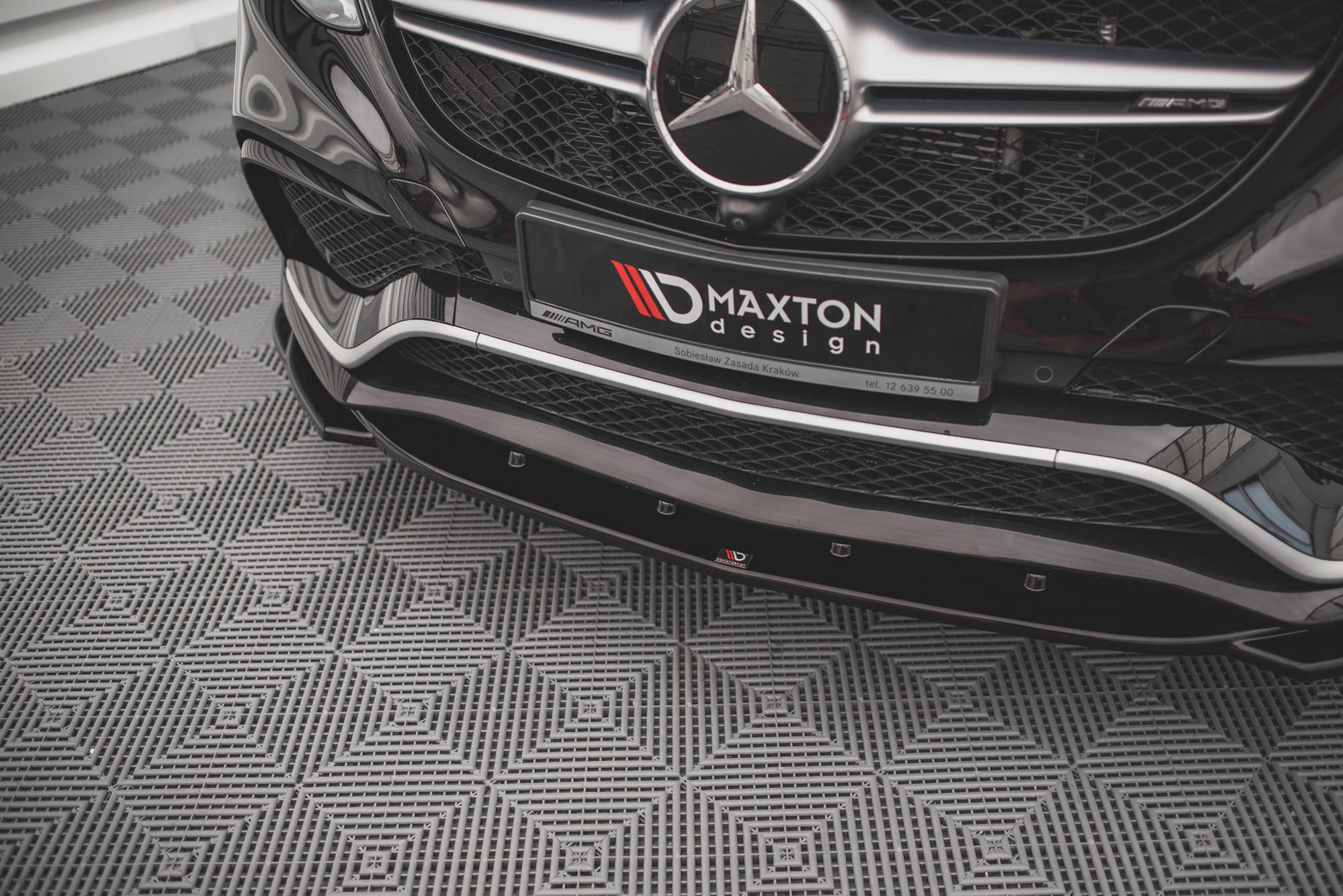 Maxton design gloss black front splitter v. 2 for mercedes-benz amg gle63 w166 w292 - image 3