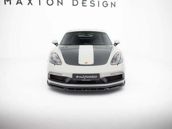 Alternative view of Maxton Design Gloss Black Front Splitter V.2 For Porsche 718 Cayman GTS 982c