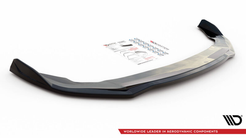 Maxton design gloss black front splitter v. 3 for bmw 2 series f44 m235i grand coupe m sport