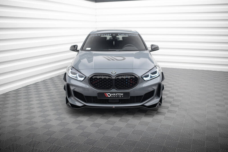 Maxton design gloss black front splitter v. 5 for bmw 1 f40 m sport m135i - image 2